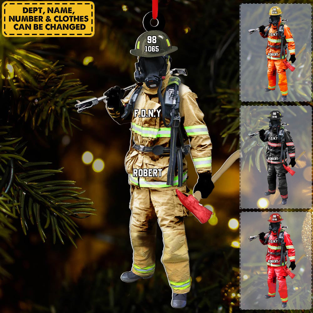 Custom Firefighter On Duty  Personalized Christmas Ornament Gift For Firefighter Fireman