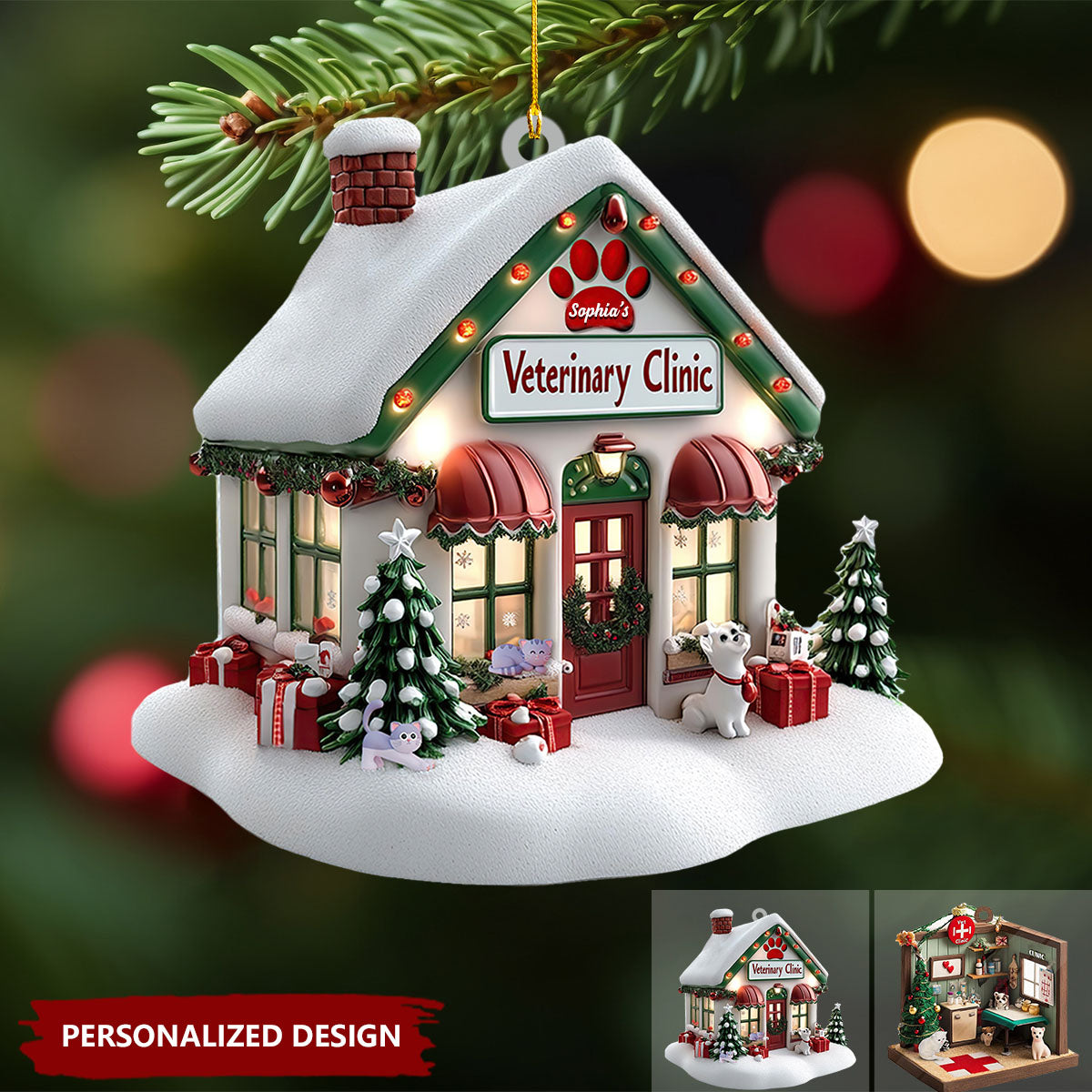 Personalized Veterinarian Clinic Christmas Ornament-Gifts For Veterinarian-2024 New Release