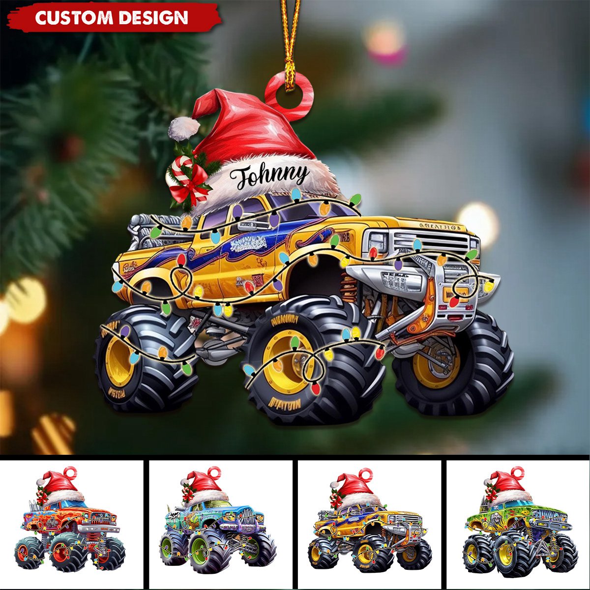 Personalized Monster Truck Ornament, Gift for Truck Lovers-2024 New Release