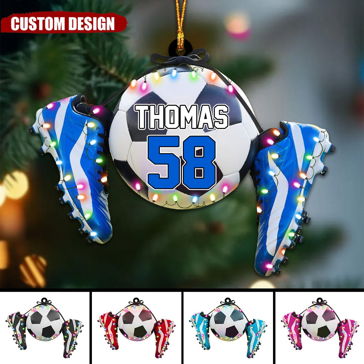 Personalized Soccer With Shoes Christmas Ornament, Gift For Soccer Players-2024 New Release