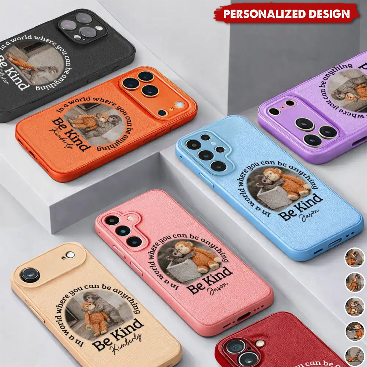 In A World Where You Can Be Anything Be Kind - Personalized Monkey Phone Case