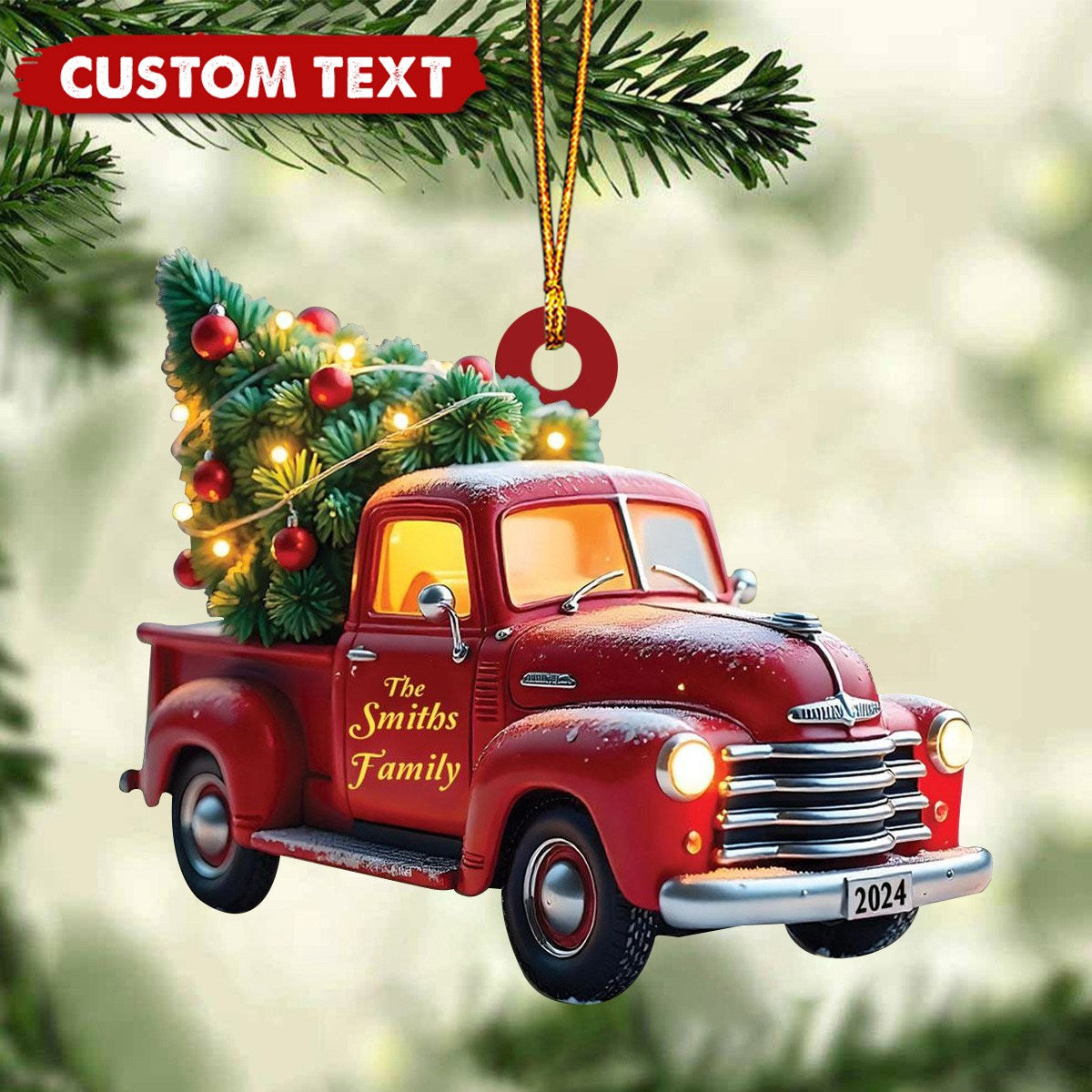 Personalized Red Truck Christmas Ornament-Gifts For Family-2024 New Release