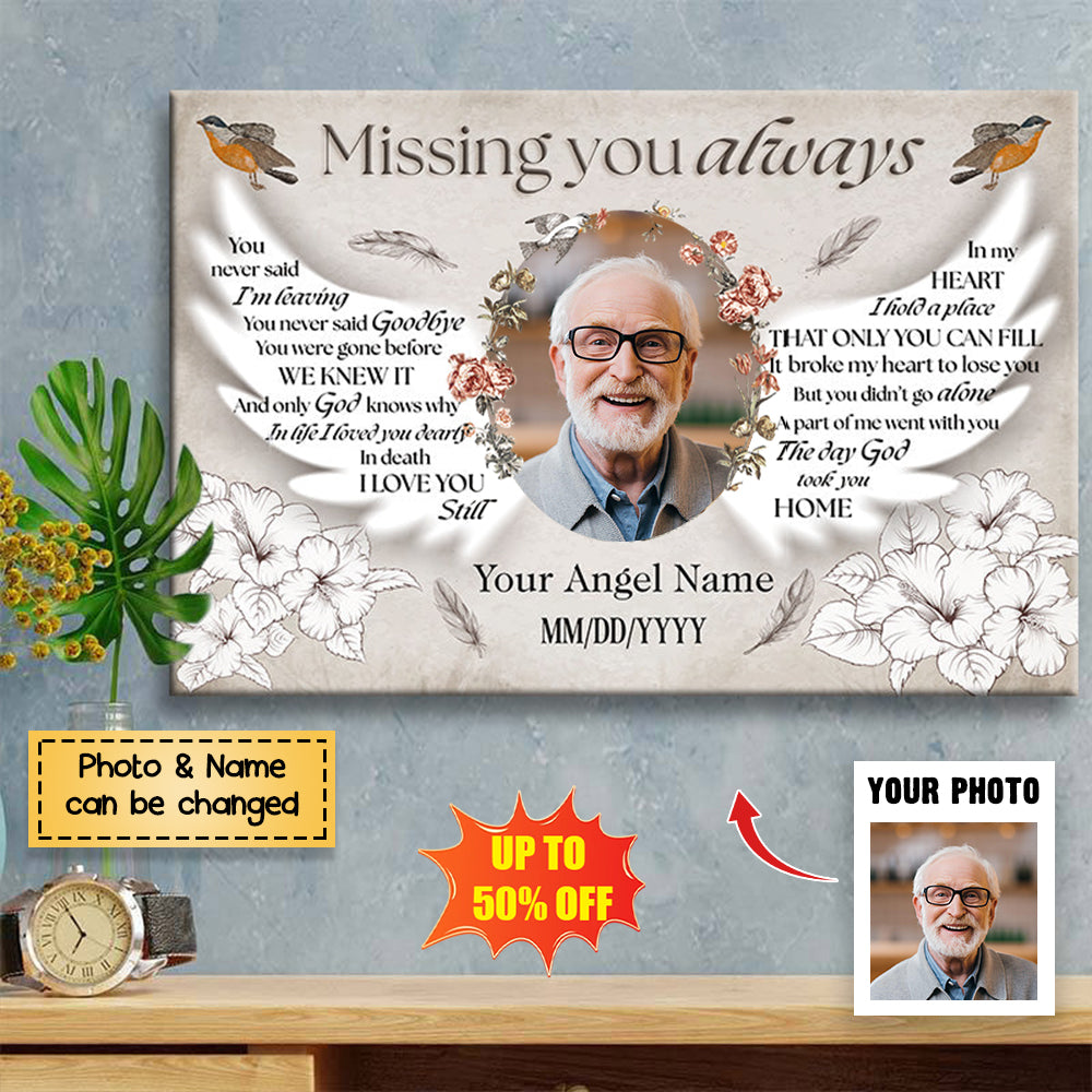 Custom Photo - Missing You Always You Never Said I'm Leaving - Personalized Memorial Poster