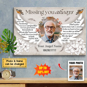 Custom Photo - Missing You Always You Never Said I'm Leaving - Personalized Memorial Poster