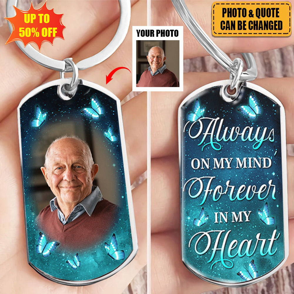 Custom Photo You Hold My Heart Forever - Memorial Personalized Custom Keychain - Sympathy Gift For Family Members
