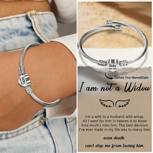 Personalized Memorial Heart Bracelet - Custom Name & Date Remembrance Cuff