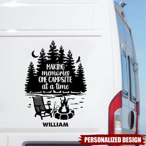 Personalized Forest Campfire RV Camper Window Decal - Gift For Camper Van Road Trip Lovers