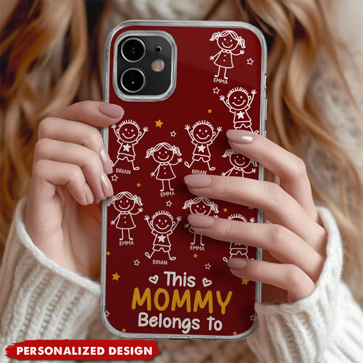 Personalized “Belongs To” Family Phone Case – Custom Kids Name Gift for Grandma & Grandpa