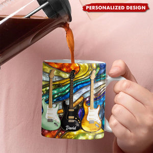 Personalized  Electric Guitar Coffee Mug - Gift For Music Lovers