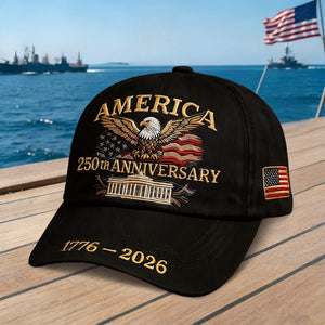 Bald Eagle US Flag America 250th Birthday Baseball Cap