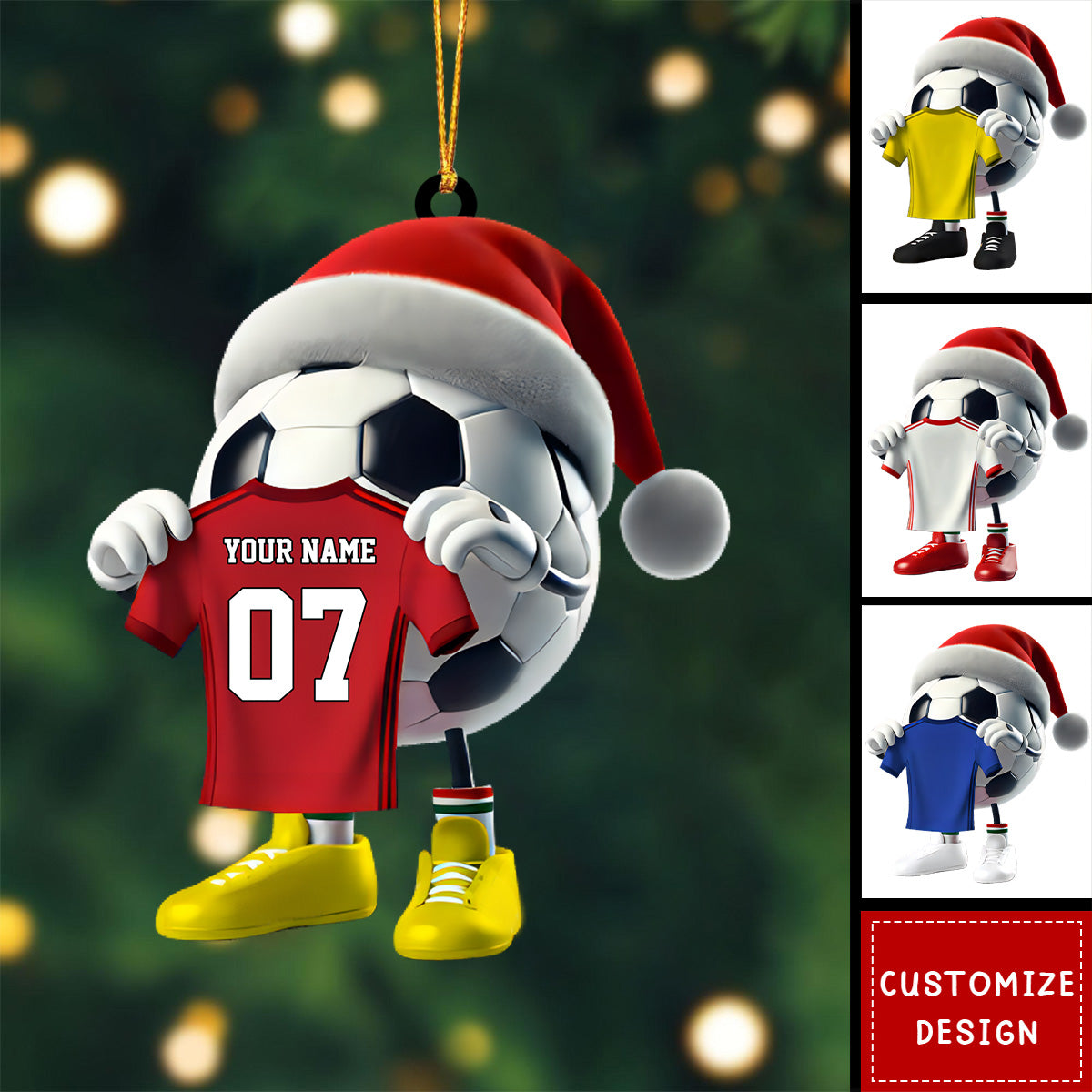 Personalized Soccer Christmas Ornament Gift For Soccer Lovers-2024 New Release