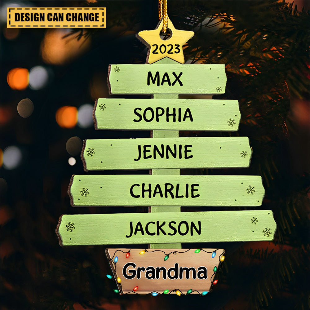 Family is everything - Personalized custom ornament wood custom shaped christmas - Gift for Family members Grandma Mom