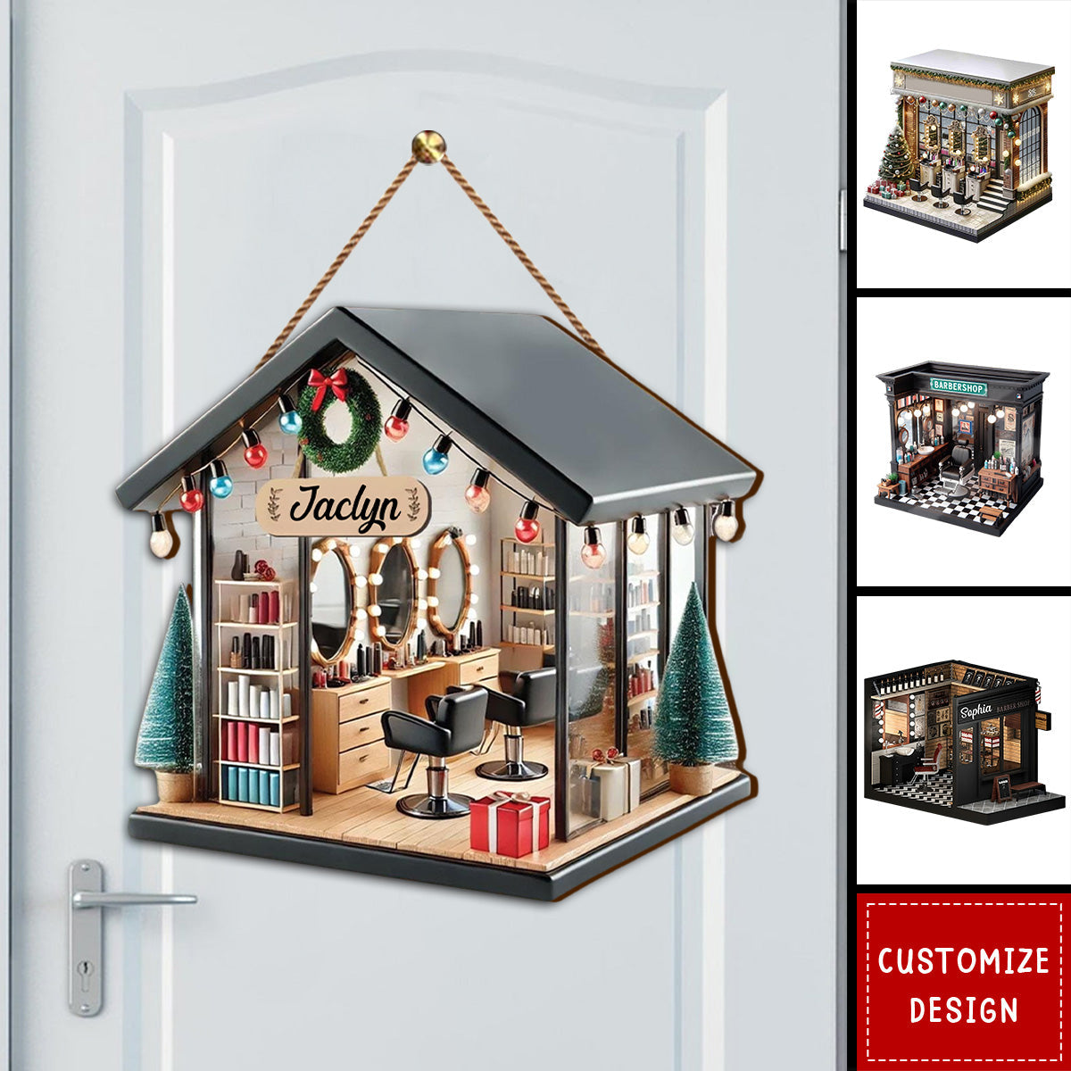 Personalized Hair Salon Wood Sign - Gift For Hairdresser - 2024 New Release