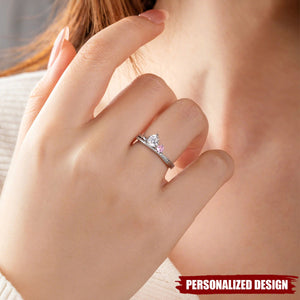 Personalized Birthstone & Name Ring — Perfect Anniversary or Valentine’s Gift