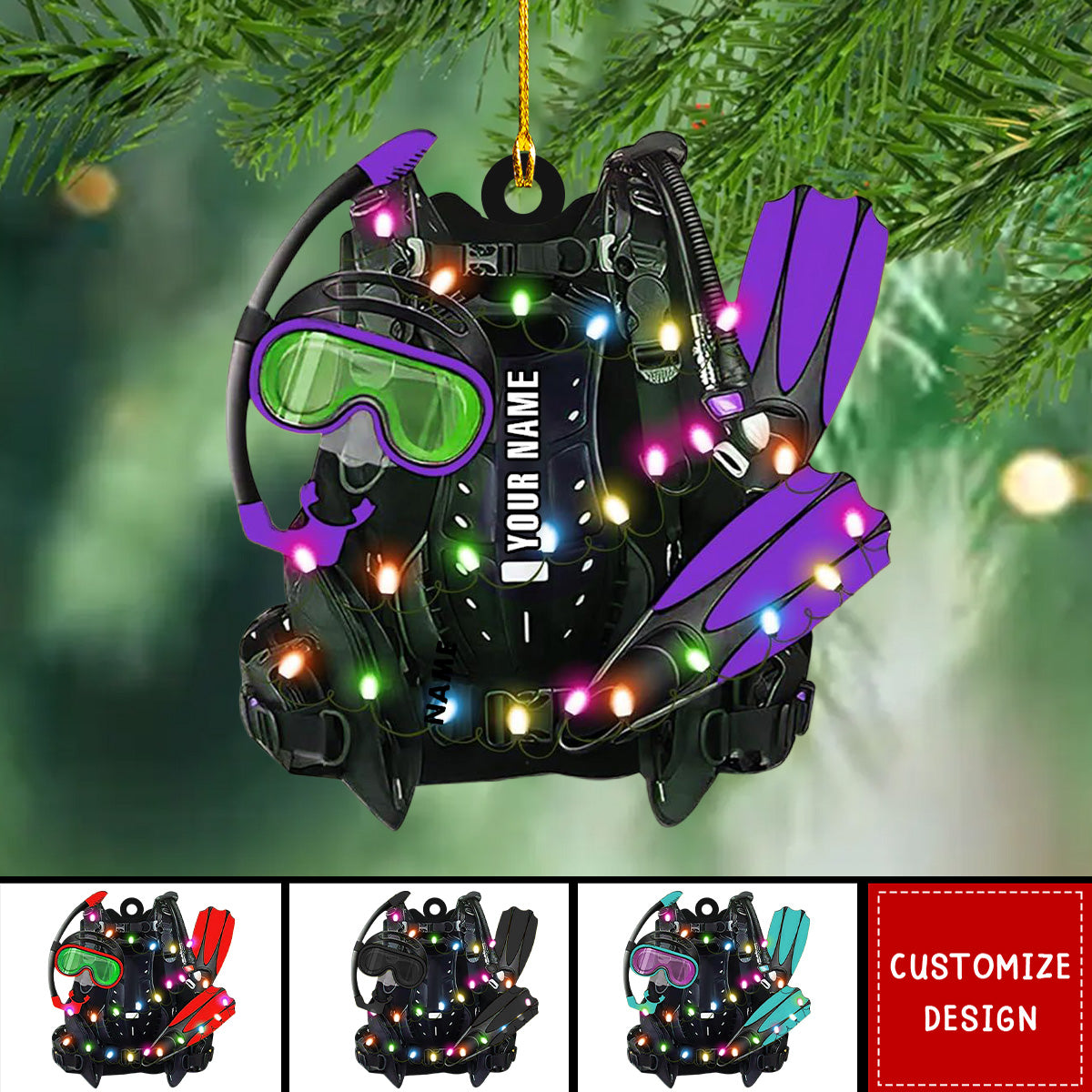 Personalized Scuba Diving Ornaments - Gift For Scuba Diver - 2024 New Release