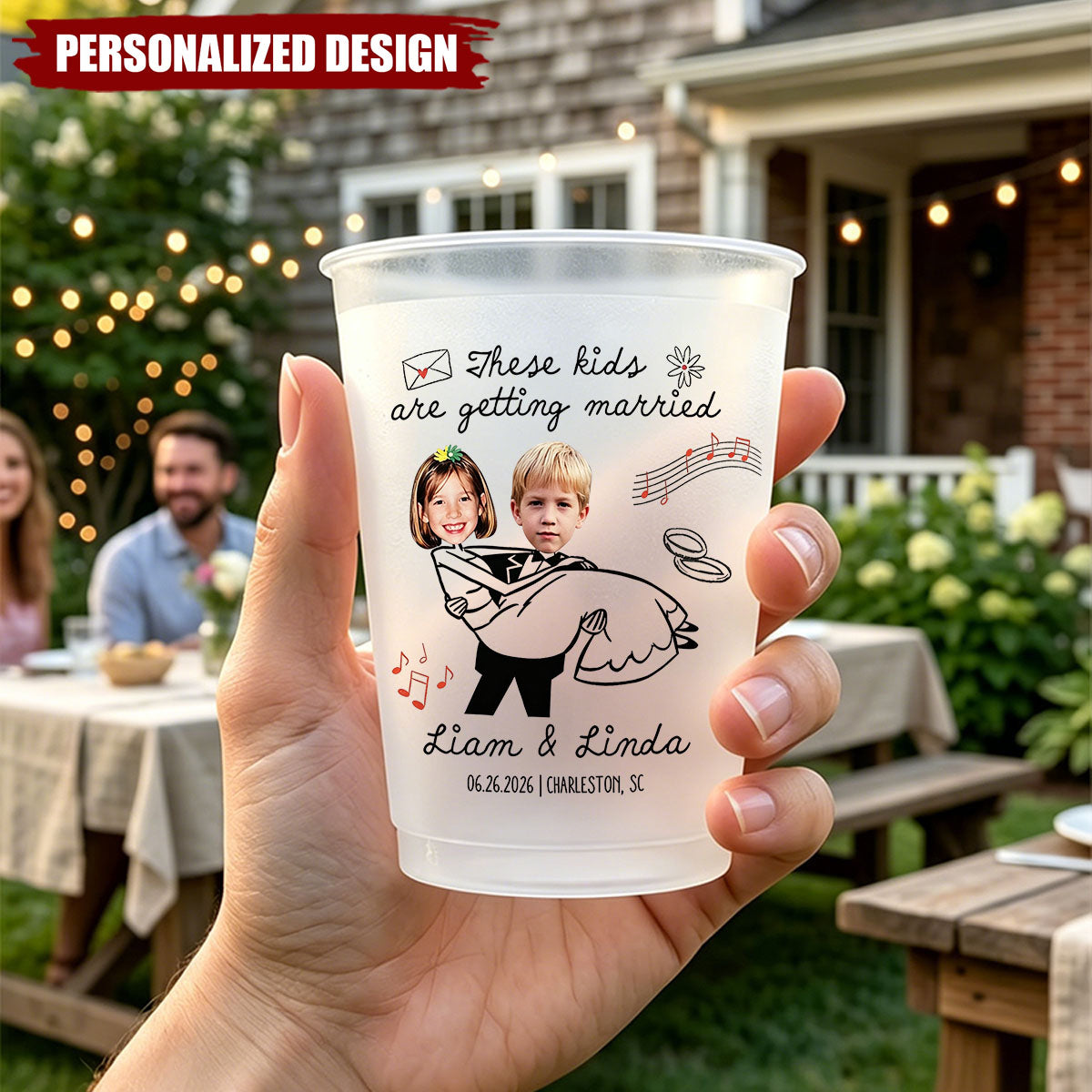 Personalized “These Kids Are Getting Married” Custom Photo Wedding Cups