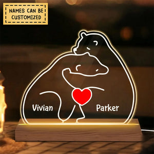 Bear Couple - Personalized Custom 3D Led Light - Valentine's Day Gift For Couple, Husband, Wife, Boyfriend, Girlfriend