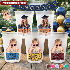 Personalized Graduation Party Cups - Custom Photo & Name Graduation Gifts