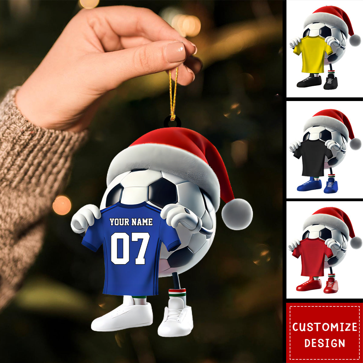 Personalized Soccer Christmas Ornament Gift For Soccer Lovers-2024 New Release