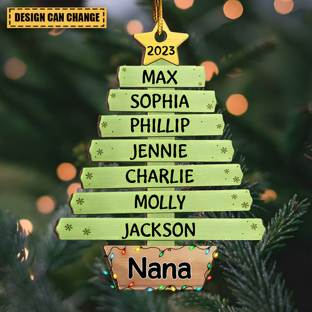 Family is everything - Personalized custom ornament wood custom shaped christmas - Gift for Family members Grandma Mom
