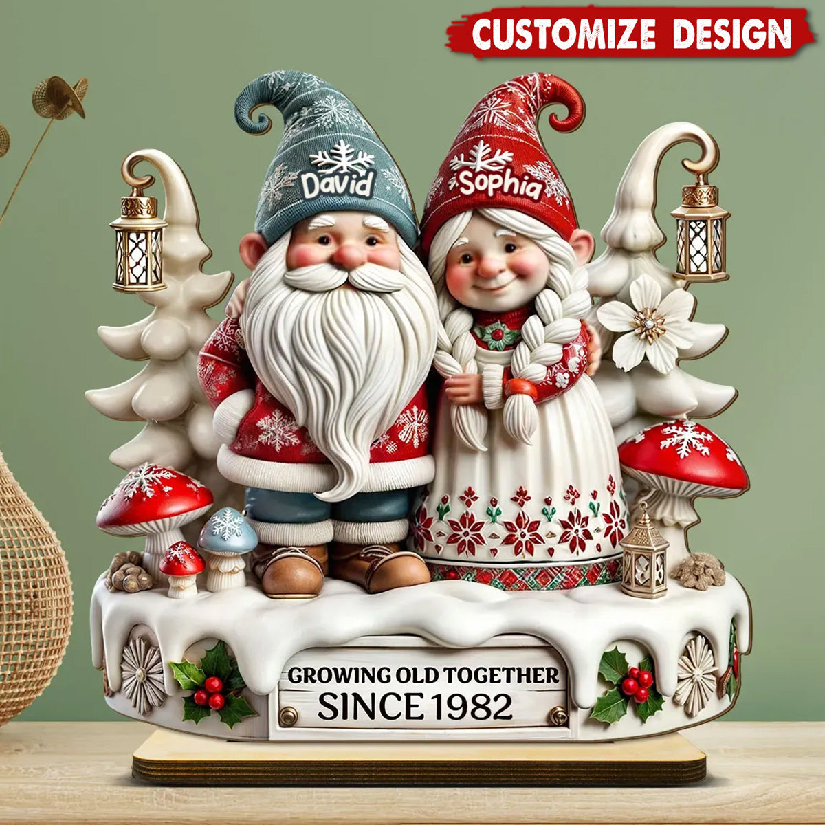 Couple Together Personalized Standing Wooden Plaque, Heartfelt Gift For Couple