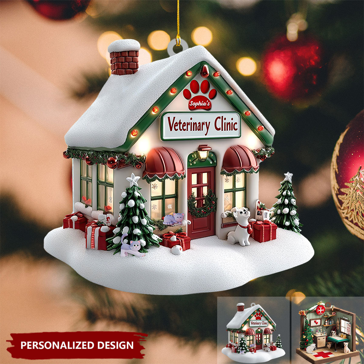 Personalized Veterinarian Clinic Christmas Ornament-Gifts For Veterinarian-2024 New Release