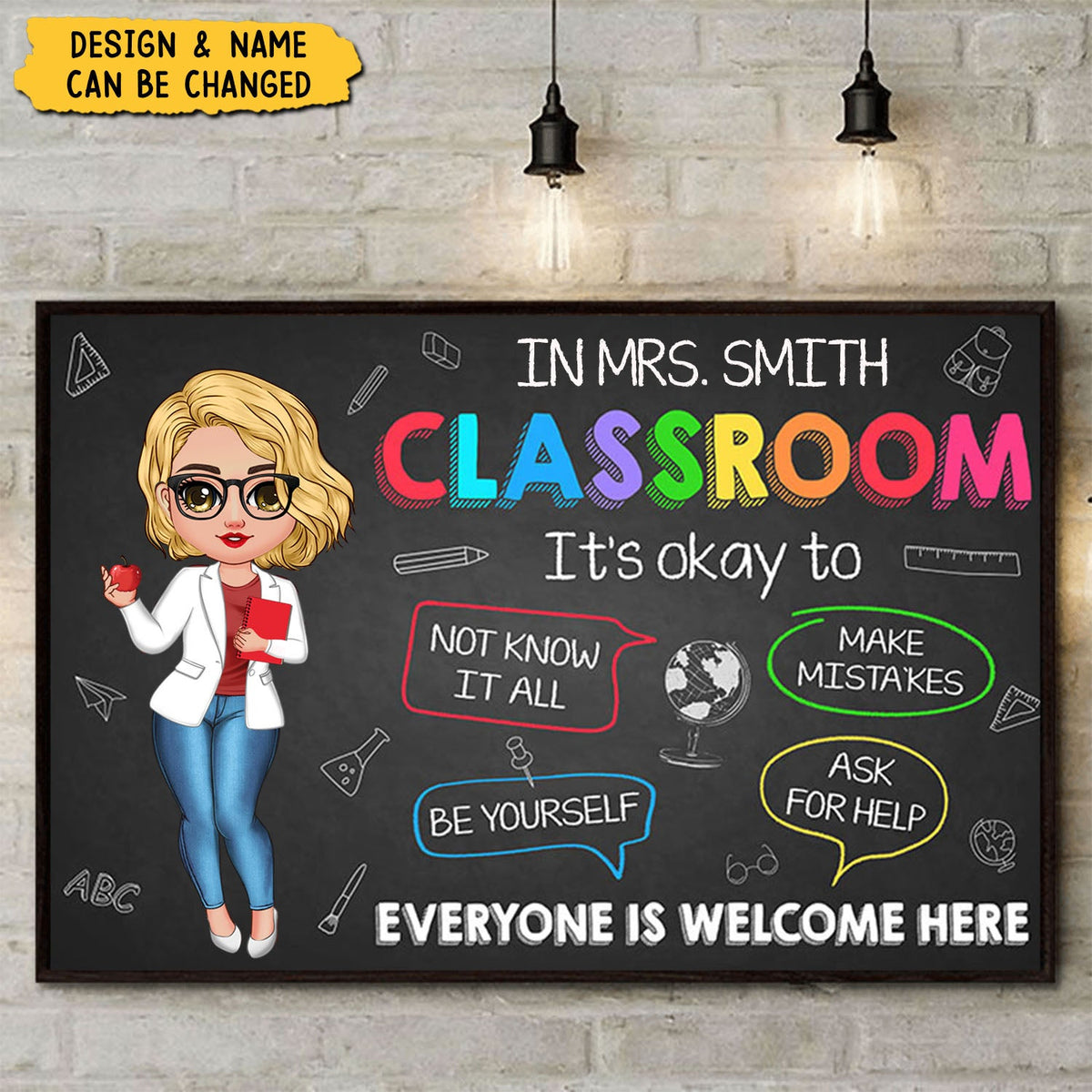 In This Classroom It's Okay To - Personalized Poster