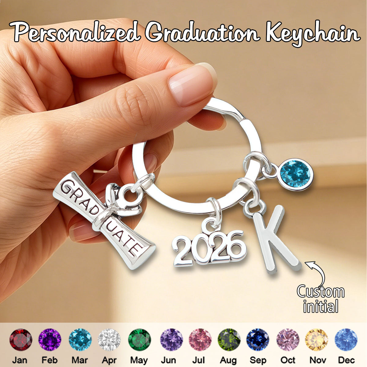 2026 Graduation Keychain - Personalised Gift for Graduates