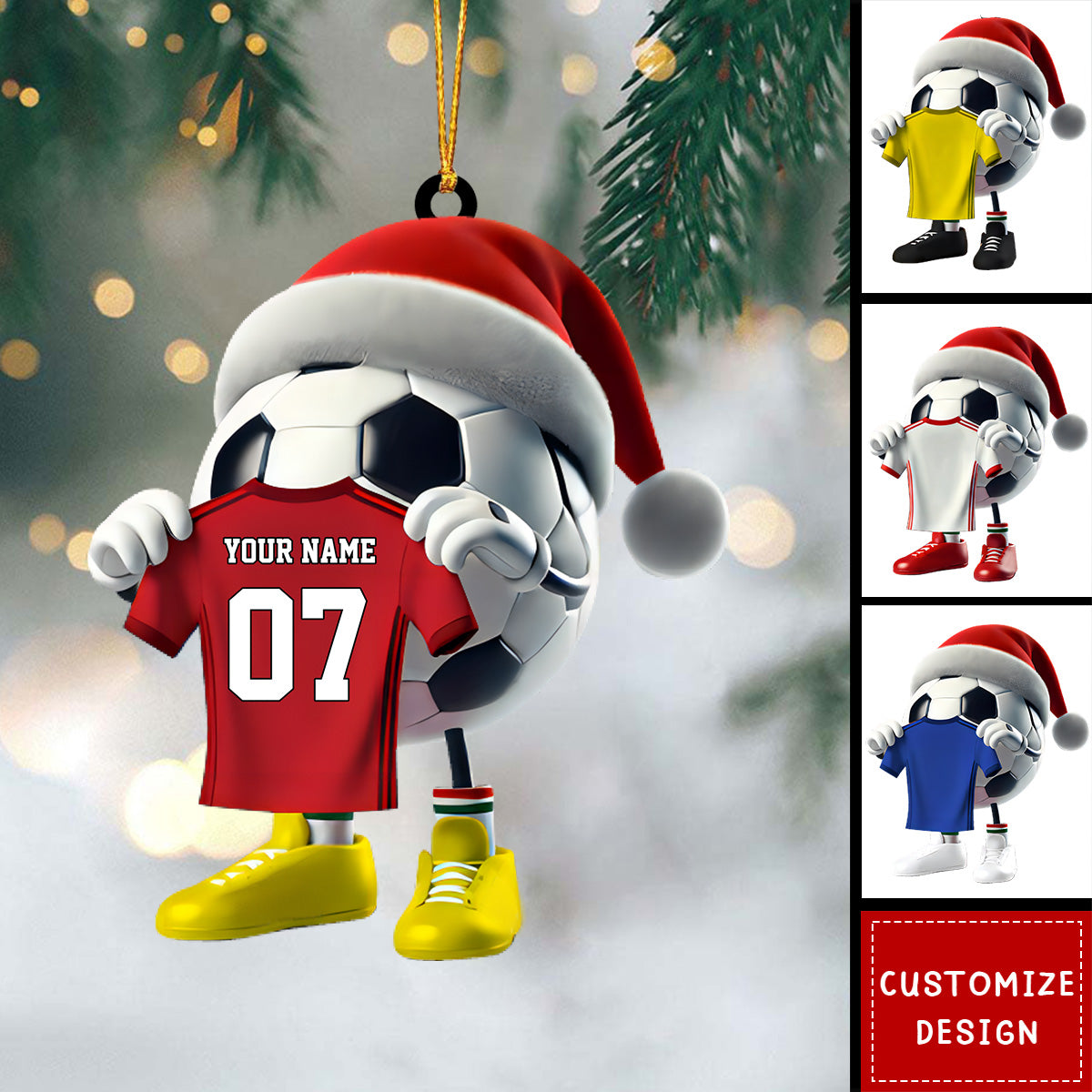 Personalized Soccer Christmas Ornament Gift For Soccer Lovers-2024 New Release