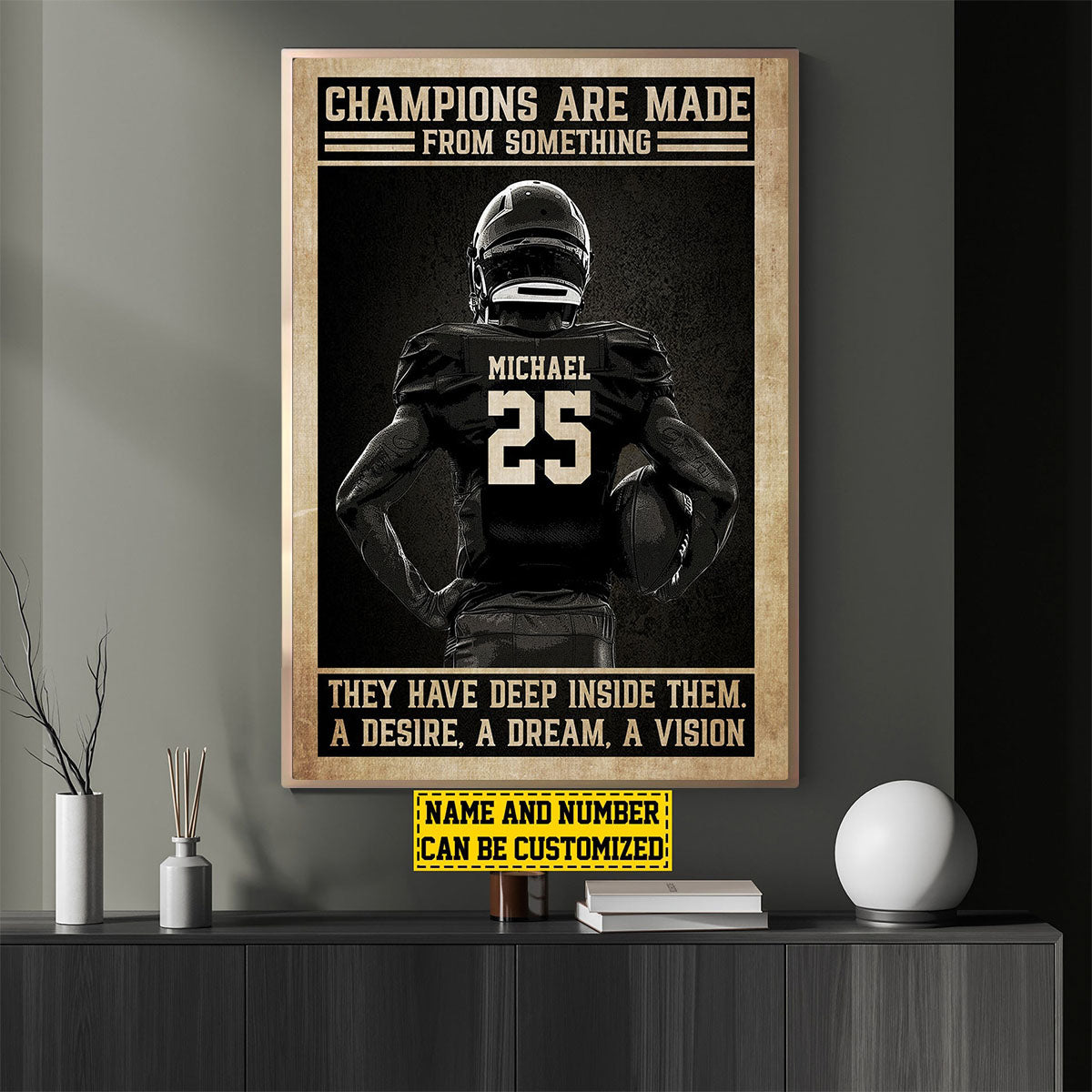 Champions Are Made From Something-Personalized Football Poster-Poster Gift For Football Lovers