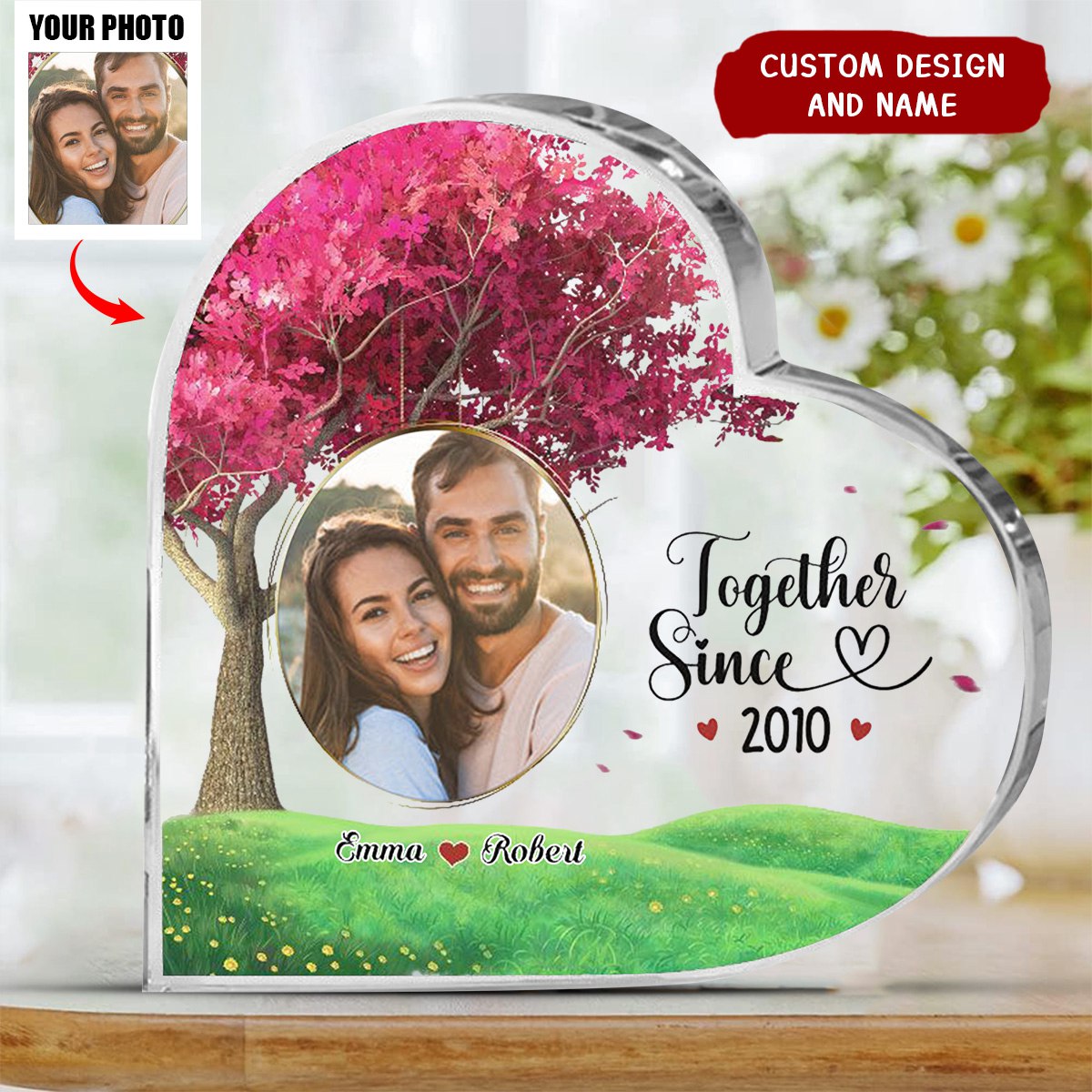 Personalized Custom Heart Shaped Acrylic Plaque,Gift For Husband,Wife