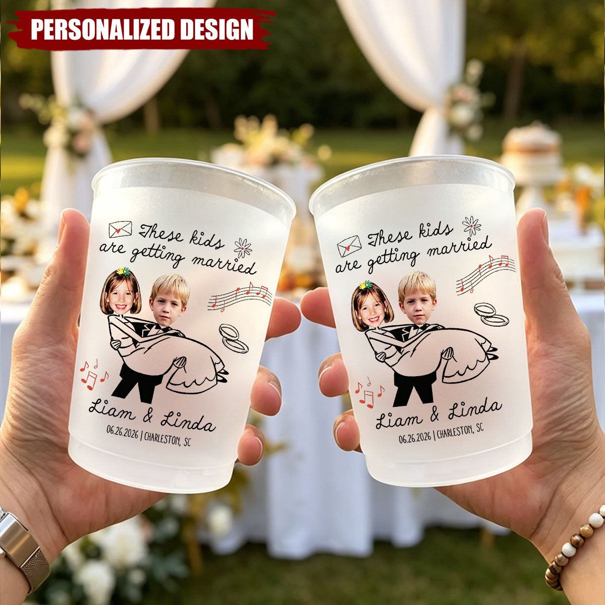 Personalized “These Kids Are Getting Married” Custom Photo Wedding Cups