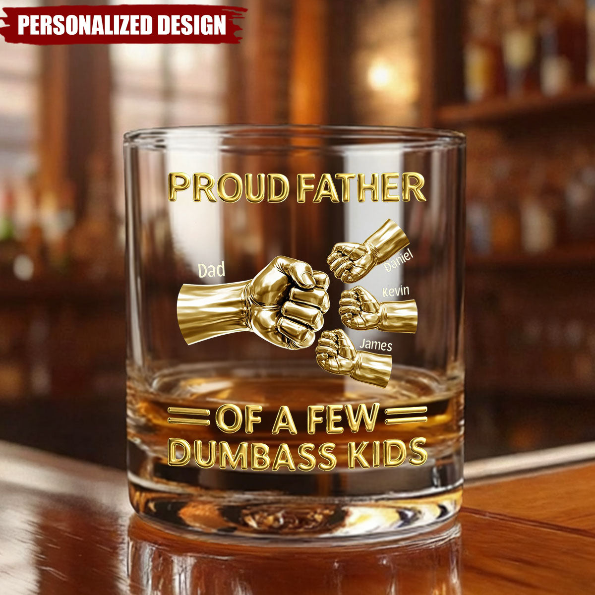 Personalized Fist Bump Family Whiskey Glass-Gift for father,grandpa