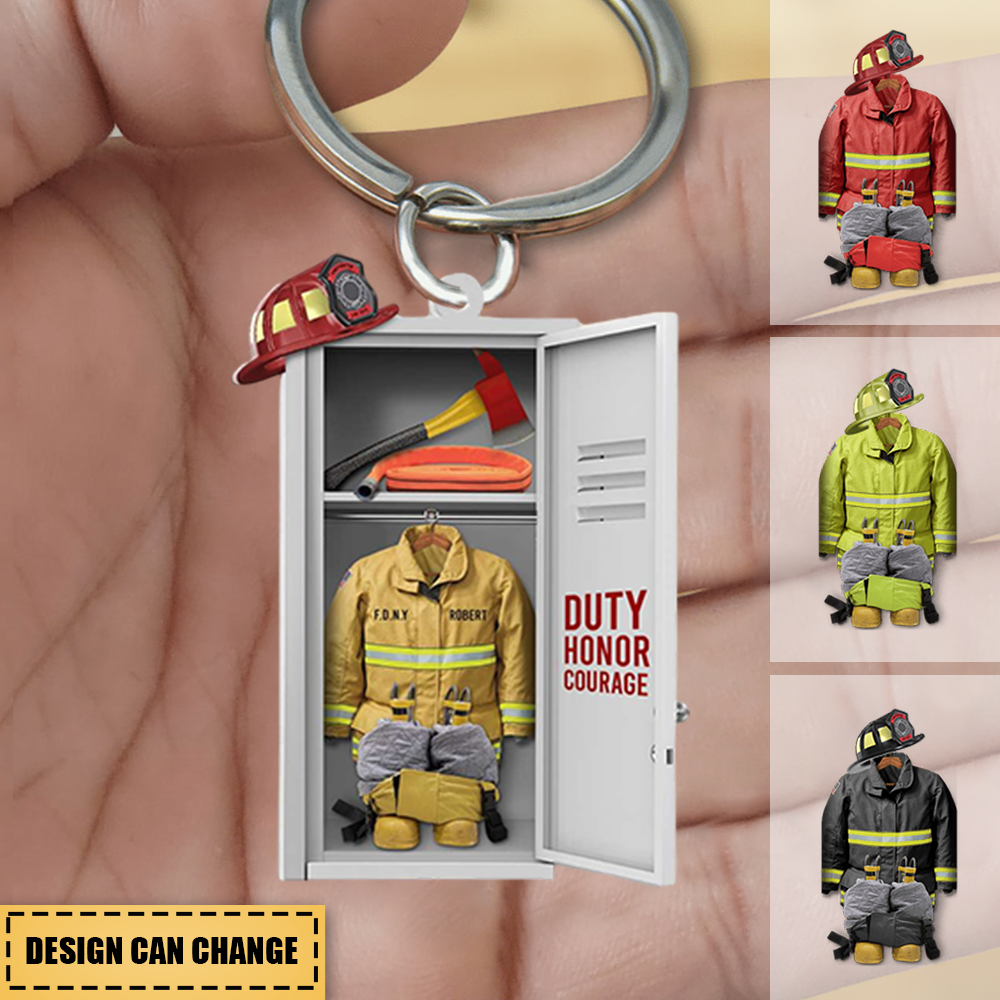 Firefighter Equipment Locker, Personalized Acrylic Keychain