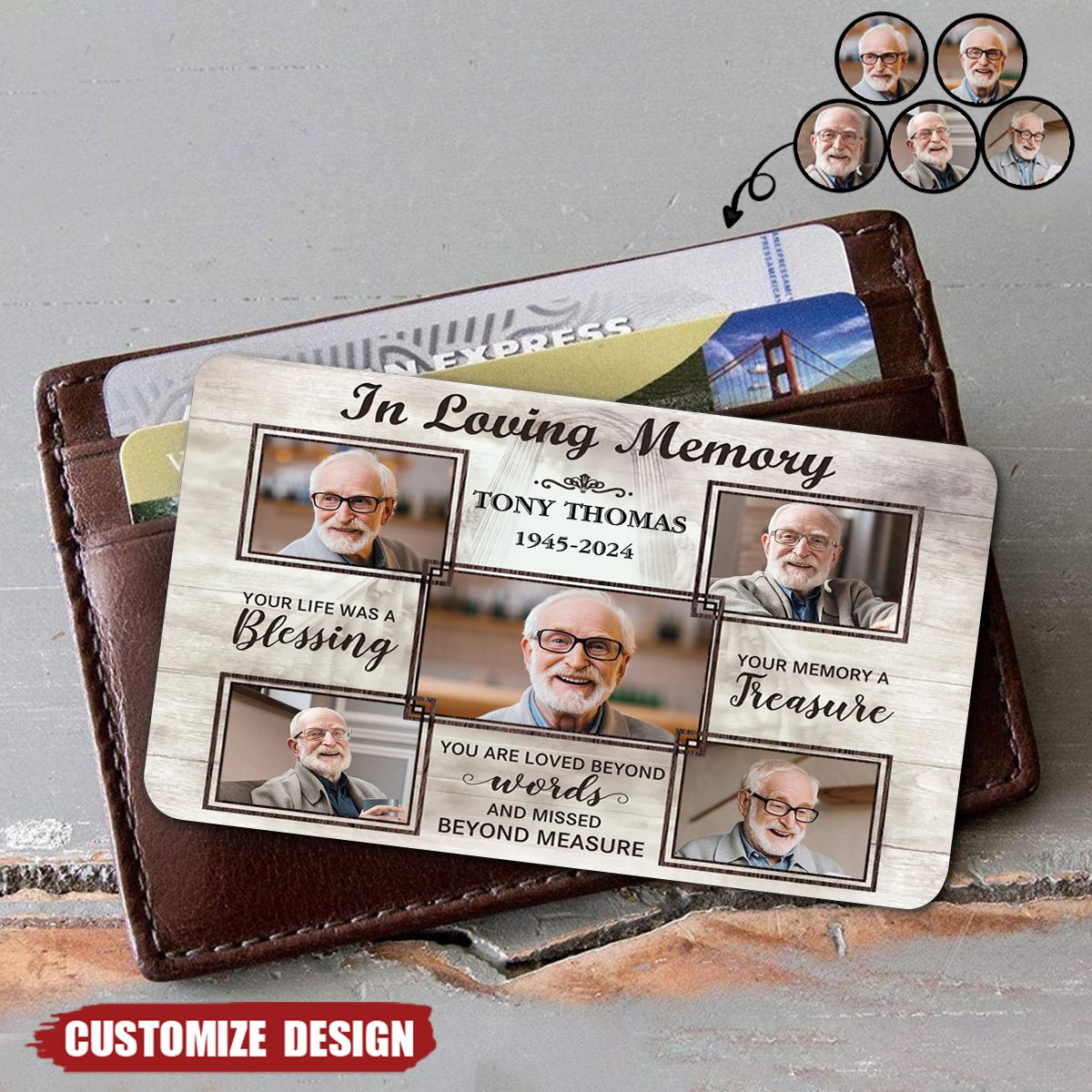 In Loving Memory You Life Was A Blessing - Personalized Wallet Card