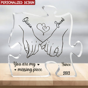 You Are My Heart, My Life - Couple Personalized Puzzle Shaped Acrylic Plaque - Gift For Husband Wife, Anniversary