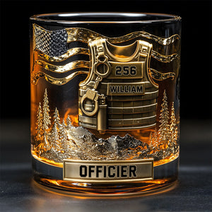 Serve And Protect - Personalized Police Officer Whiskey Glass