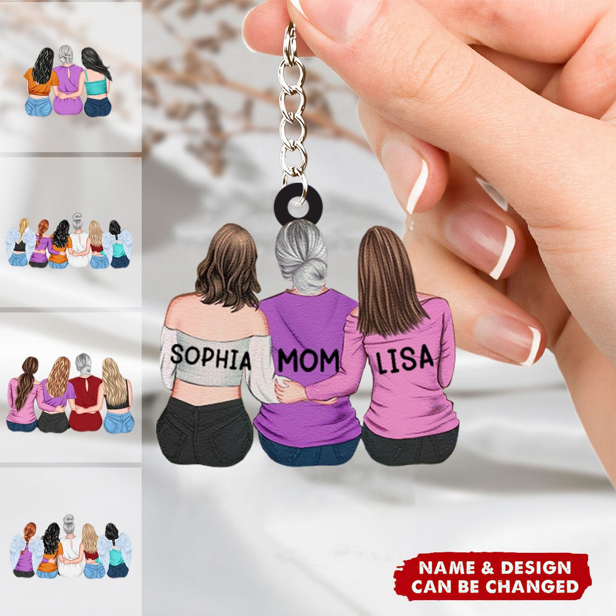 Personalized Mother & Daughter Keychain