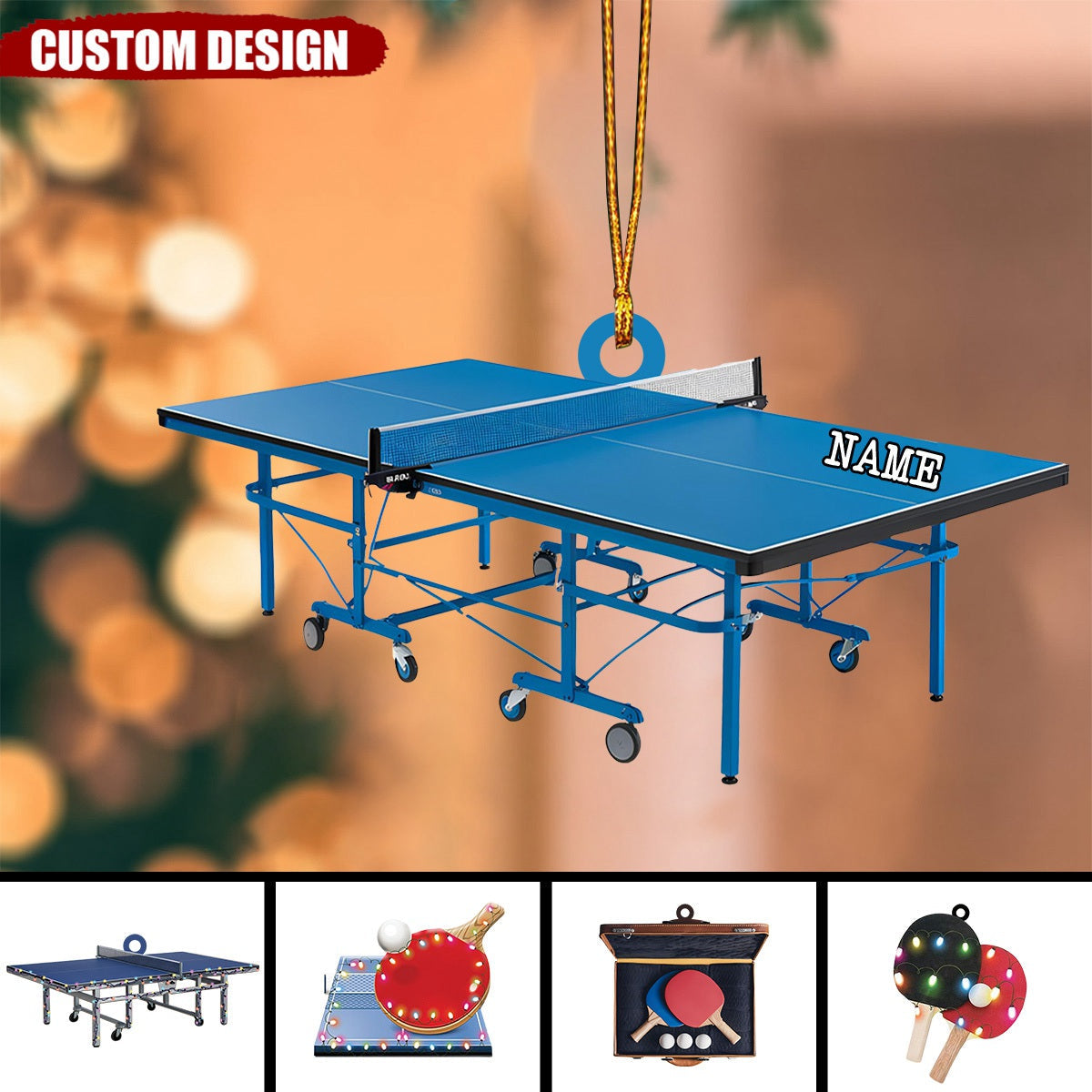 2024 New Release Personalized Ping Pong Christmas Ornament - Gift For Ping Pong Lover