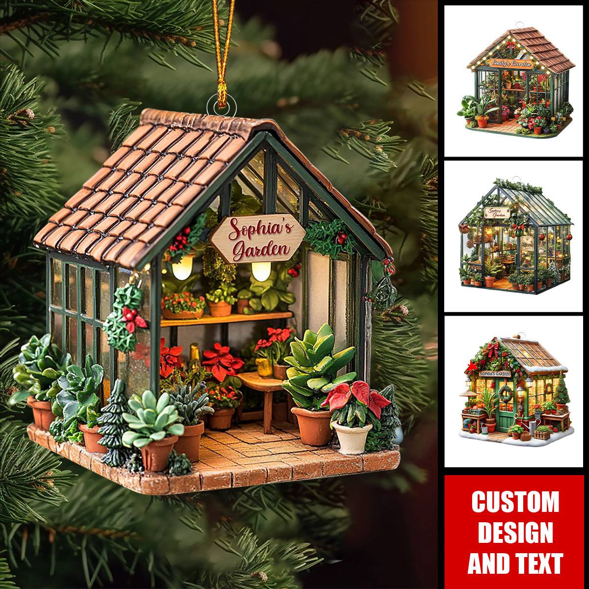 Personalized Greenhouse Christmas Ornament Gift For Plant Lover,Gardener-2024 New Release