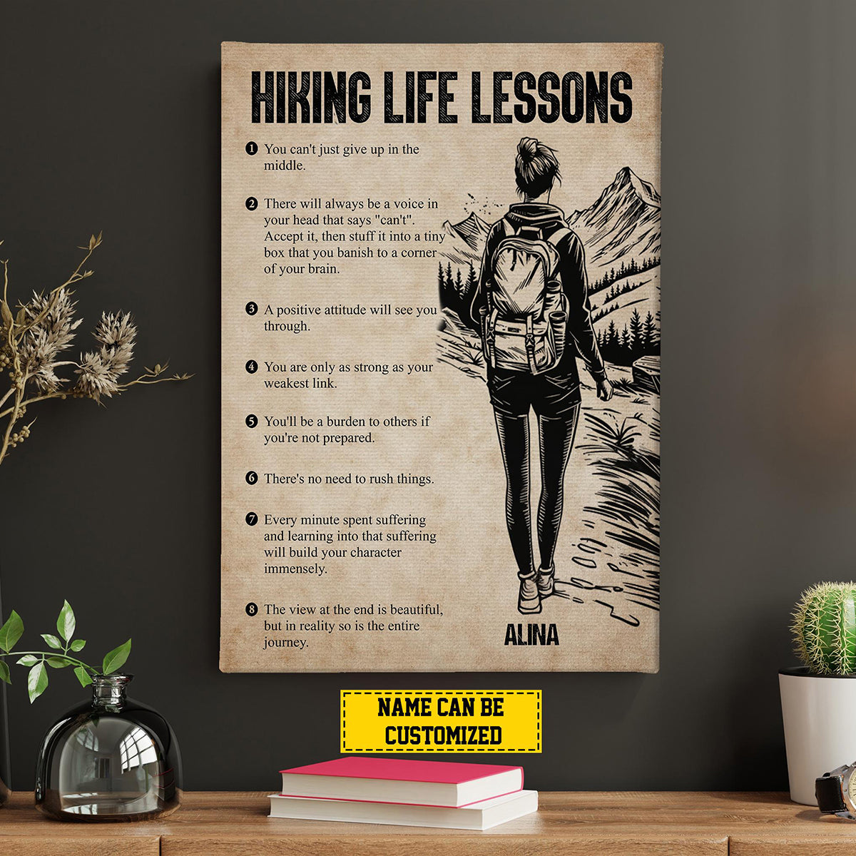 Personalized Hiking Life Lessons Poster, Poster Gift For Hiking Lovers