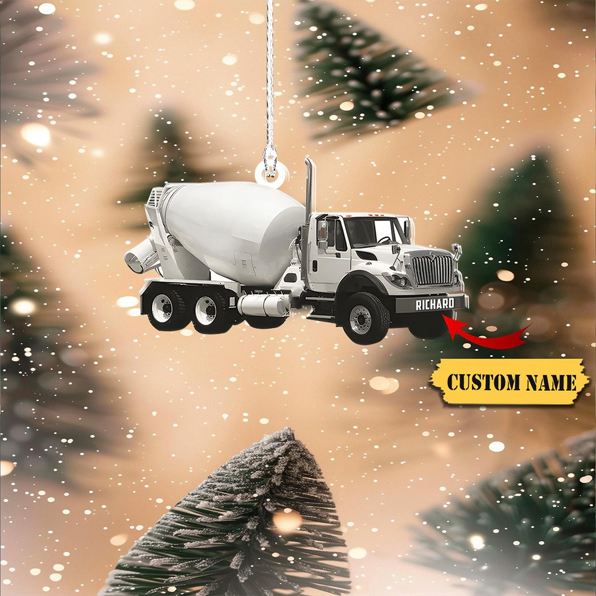 2024 New Release Concrete Mixing Transport Truck Driver, Custom Concrete Mixer Truck Christmas Acrylic