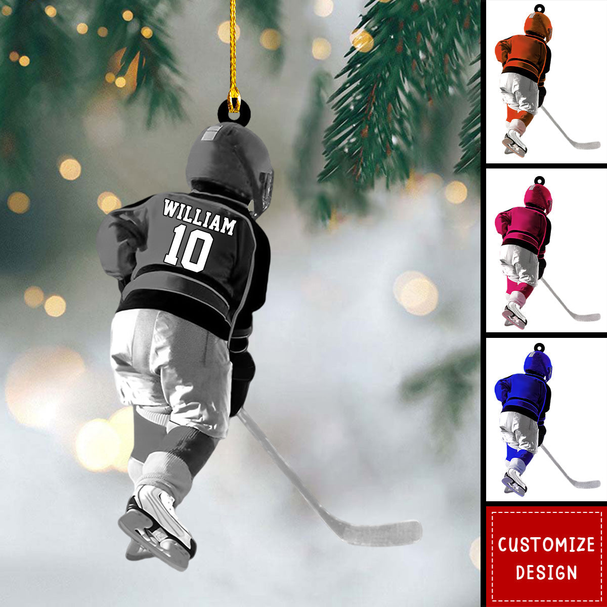 Personalized Hockey Player Christmas Ornament Gift For Hockey Lover-2024 New Release