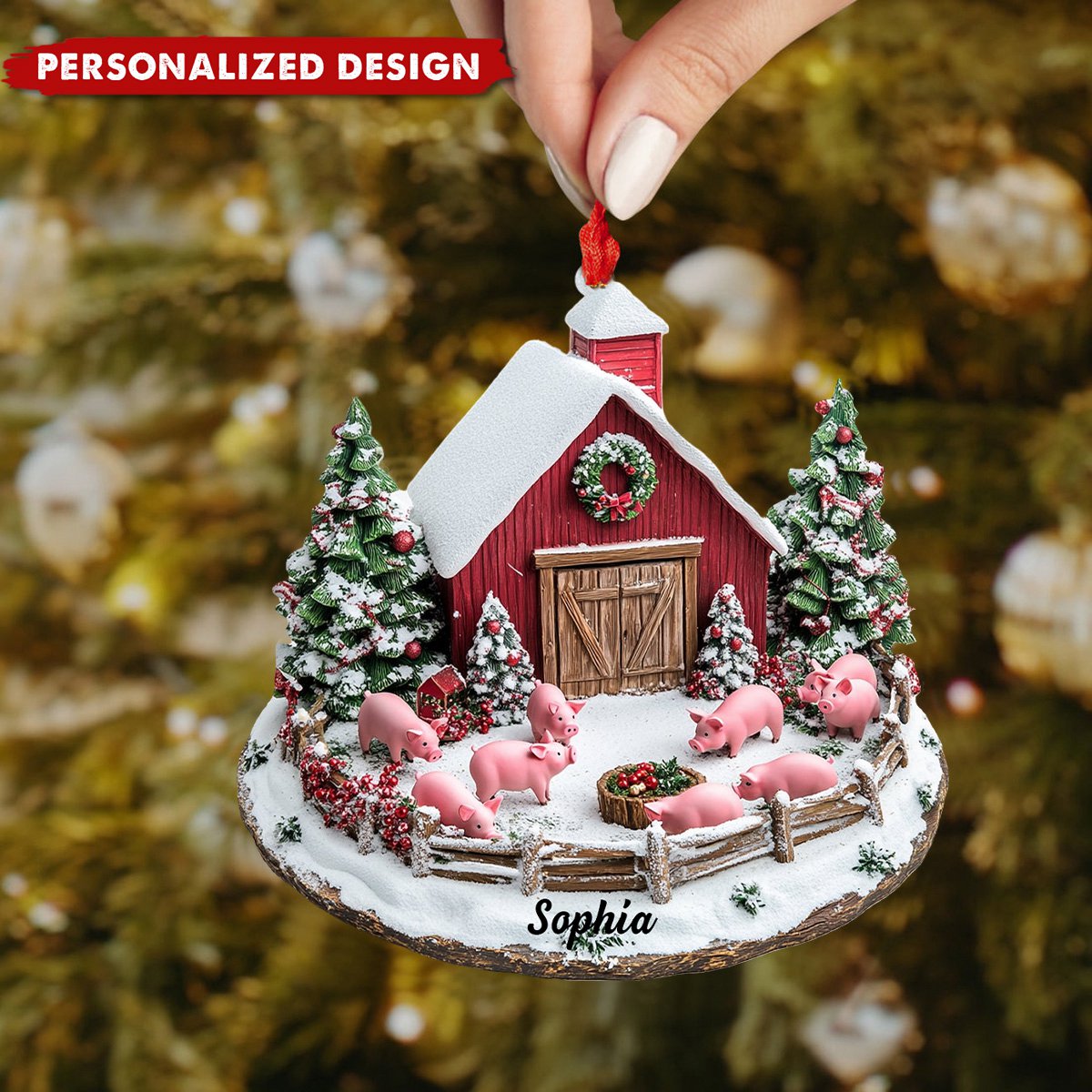 Personalized Pig Farm Christmas Ornament-Gift for Farmers-2024 New Release
