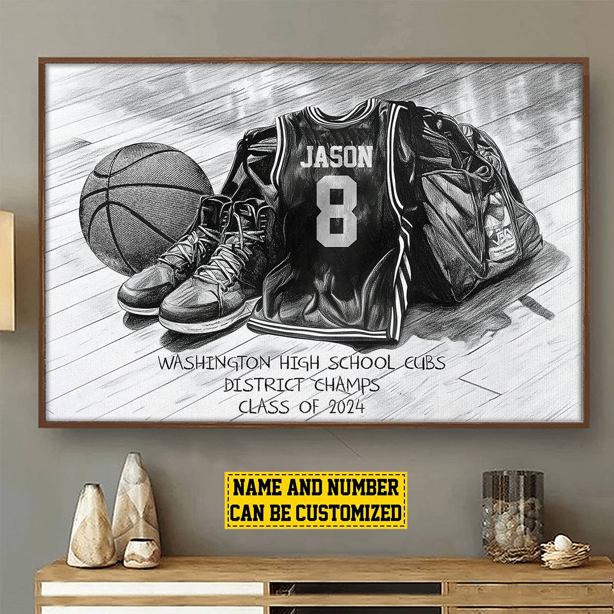 Personalized Class Basketball Team Poster-Poster Gift For Basketball Team Members