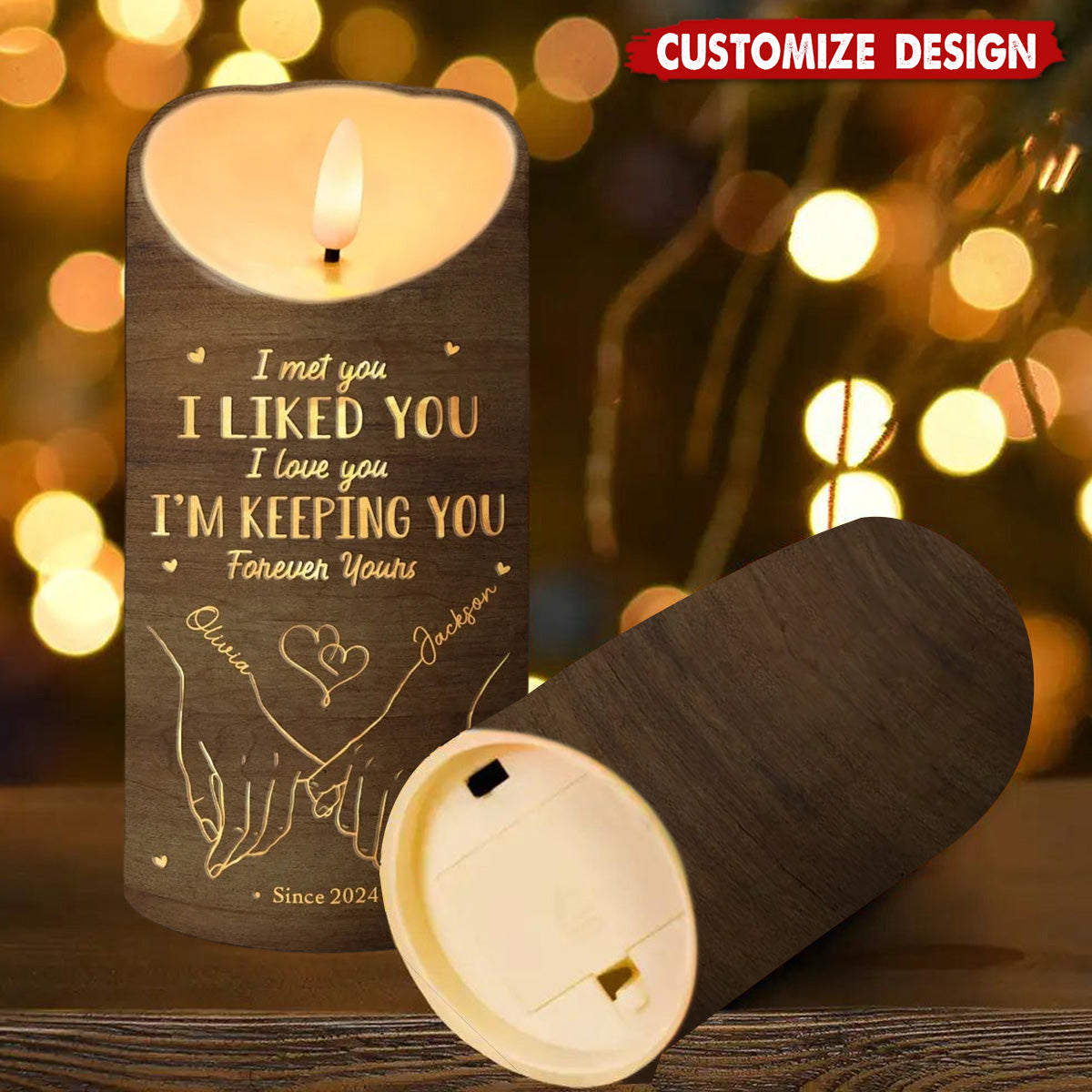 Love Is A Flame That Never Goes Out - Couple Personalized LED Candle - Gift For Couple