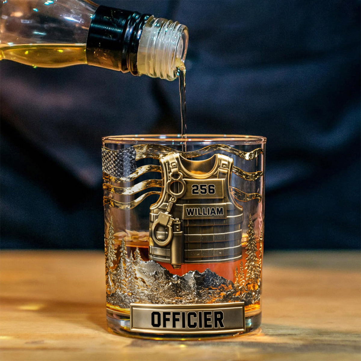 Serve And Protect - Personalized Police Officer Whiskey Glass