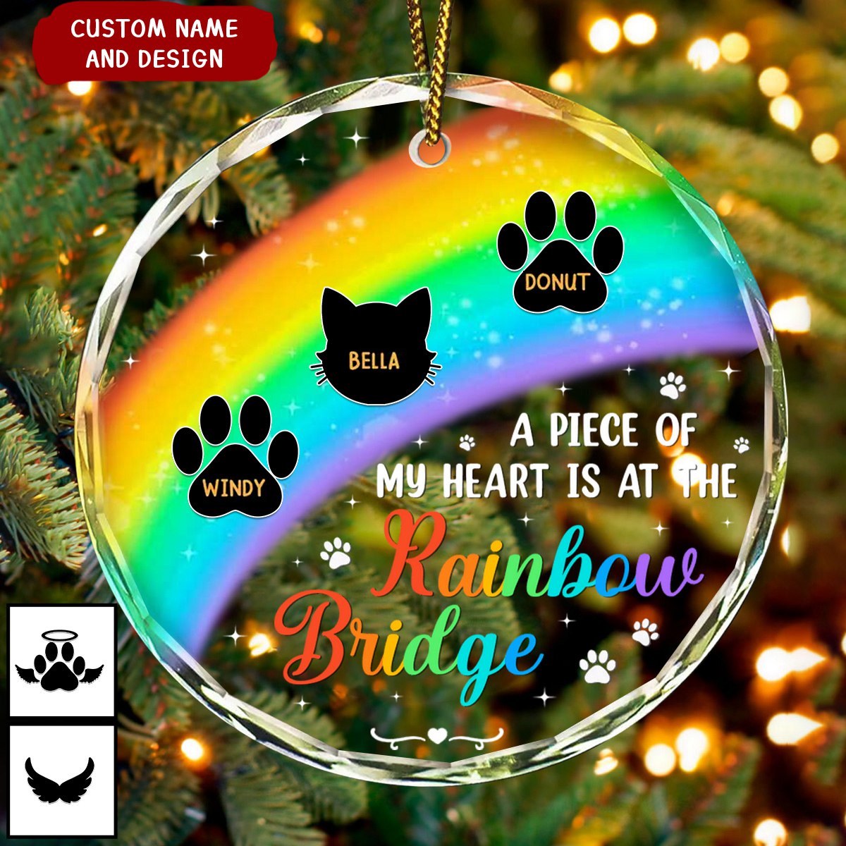 A Piece Of My Heart Memorial Christmas - Personalized Circle Glass Ornament