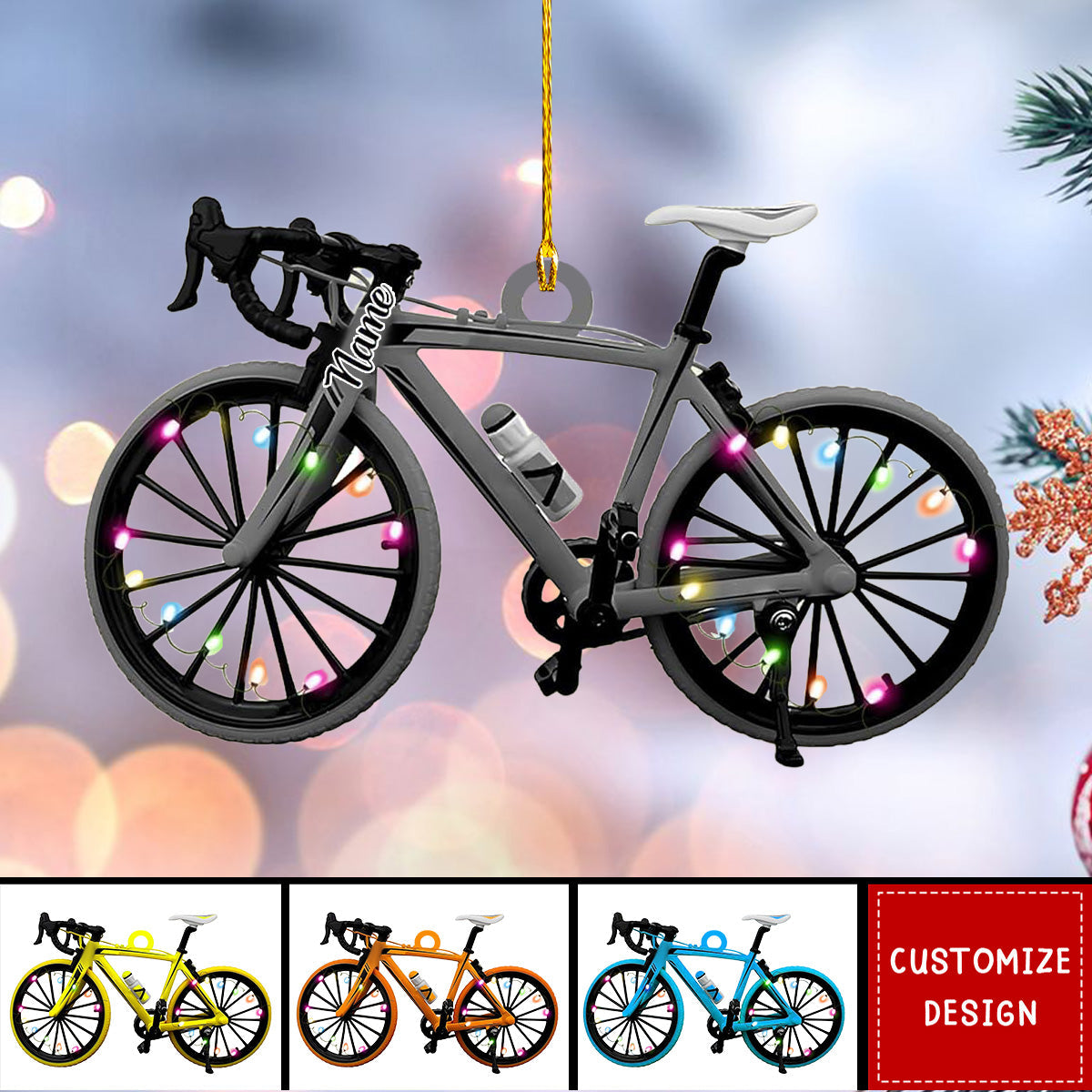 Personalized Bicycle Christmas Ornaments - Gift For Bicycle Rider - 2024 New Release