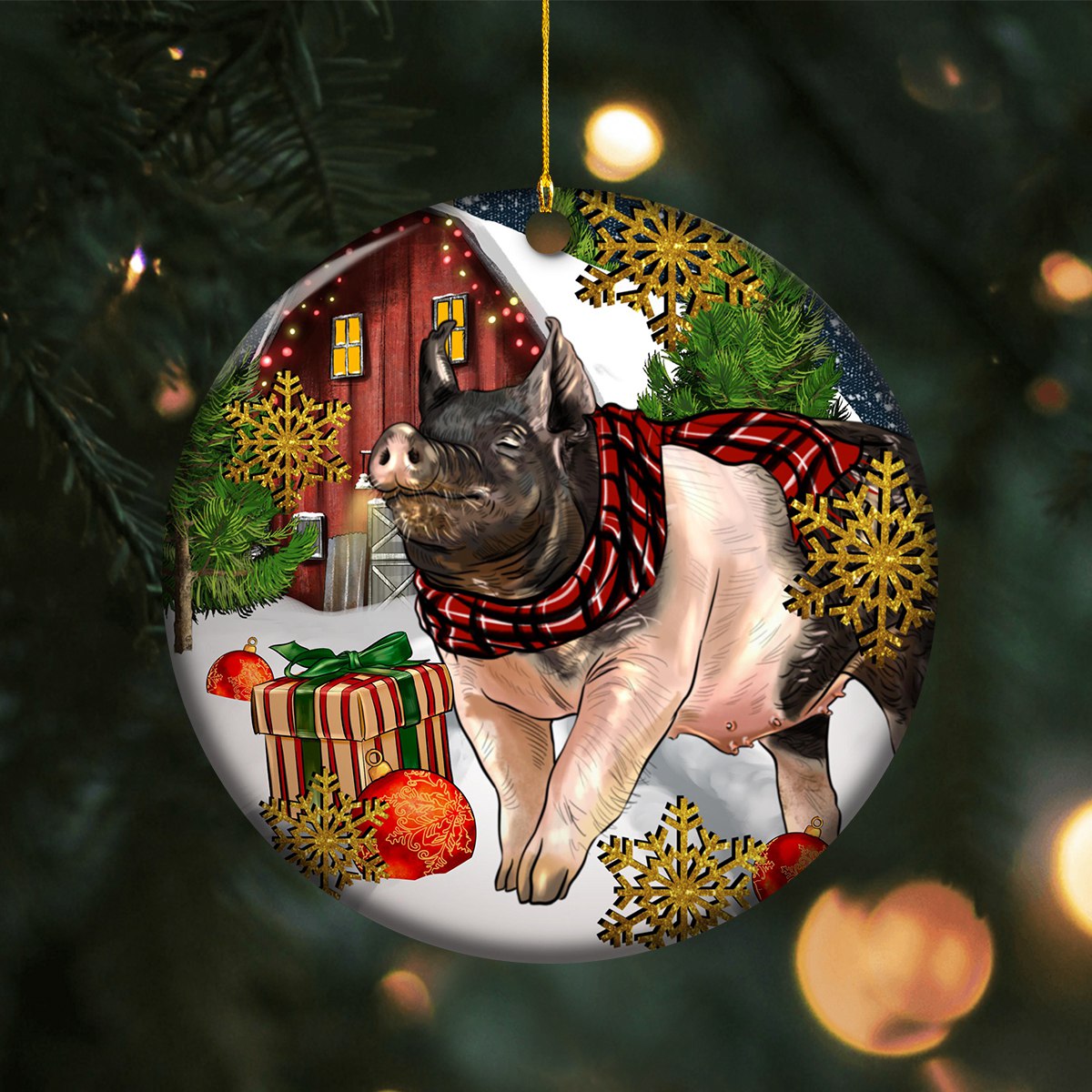 Personalized Pig Ceramics Christmas Ornament - Gift For Pig Lover - 2024 New Release